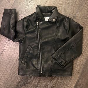 Zara Toddler Boys Faux Leather Moto Biker Jacket (2-3)